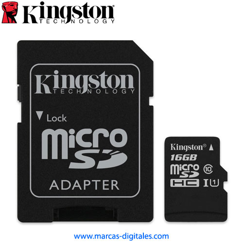 MicroSD Kingston Canvas Select 16GB Class 10 UHS-1 with Adapter