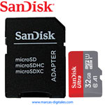 MicroSD Sandisk Ultra 32GB Clase 10 UHS-1 A1 con Adaptador