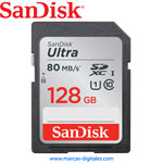 Secure Digital Sandisk Ultra SDXC 128GB 80MB/s Clase 10 UHS-1