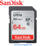 Secure Digital Sandisk Ultra SDXC 64GB 80MB/s Clase 10 UHS-1