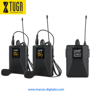 Xtuga X-CM012 Sistema de Microfonos Lavalier para 2 Personas