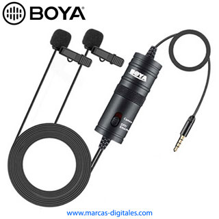 Boya BY-M1DM Doble Microfono Lavalier Alambrico