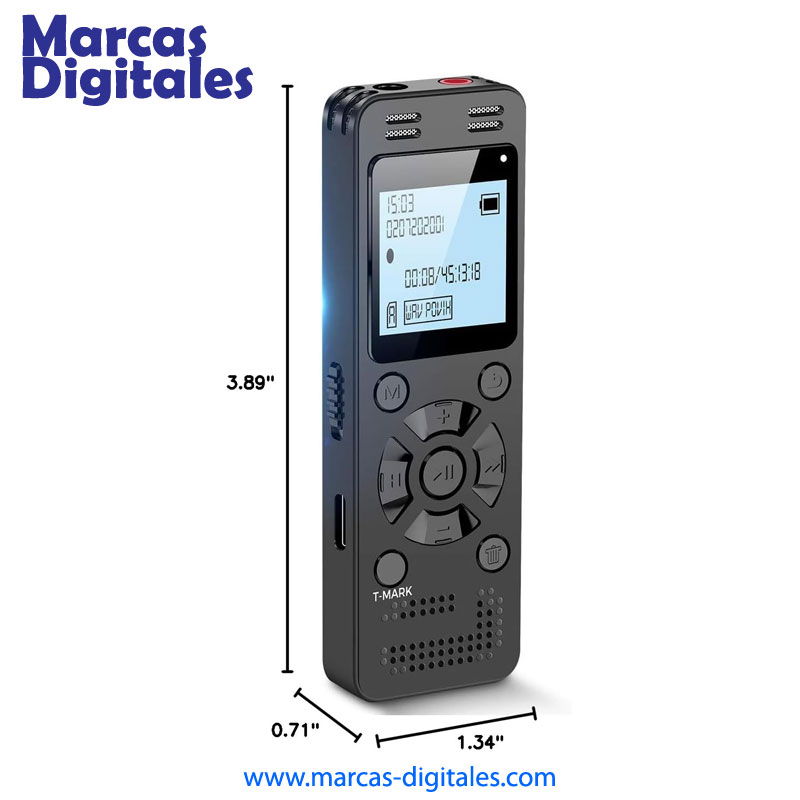MDG V618 Gravadora Digital de Voz y Reproductor MP3 con Bateria Interna Recargable