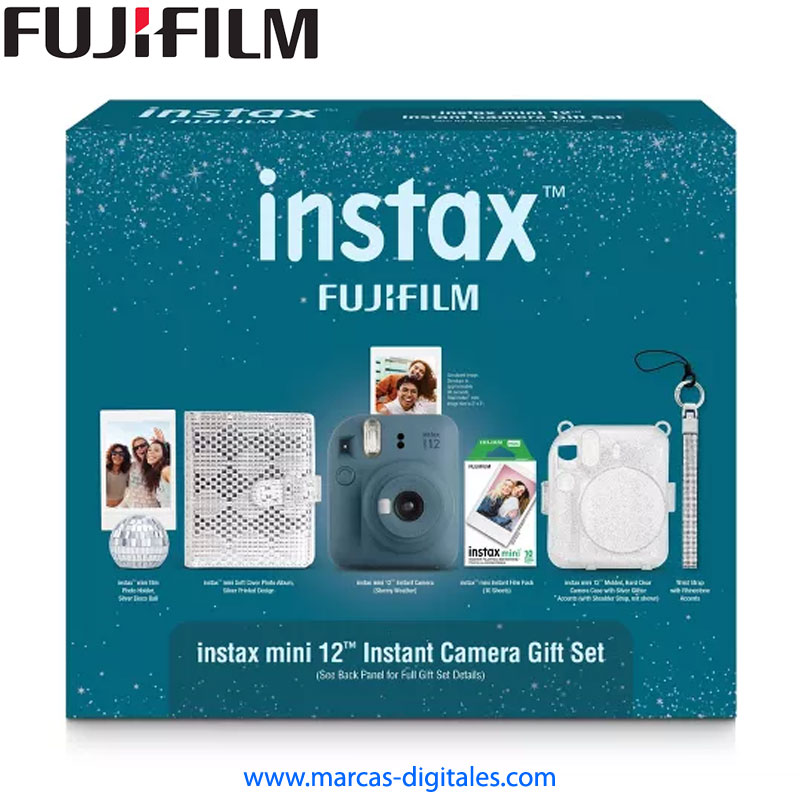 Fujifilm Instax Mini 12 Combo Color Azul Tormenta Camara Instantanea