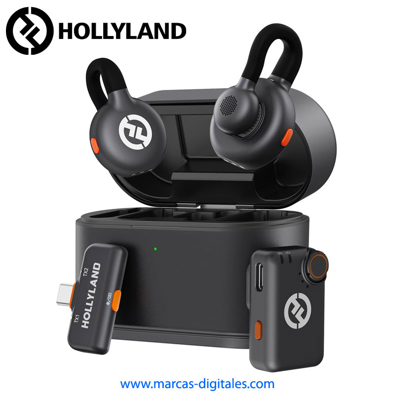 Hollyland Lark M2S Combo Set de 2 Microfonos Inalambricos para Smartphone y Camara