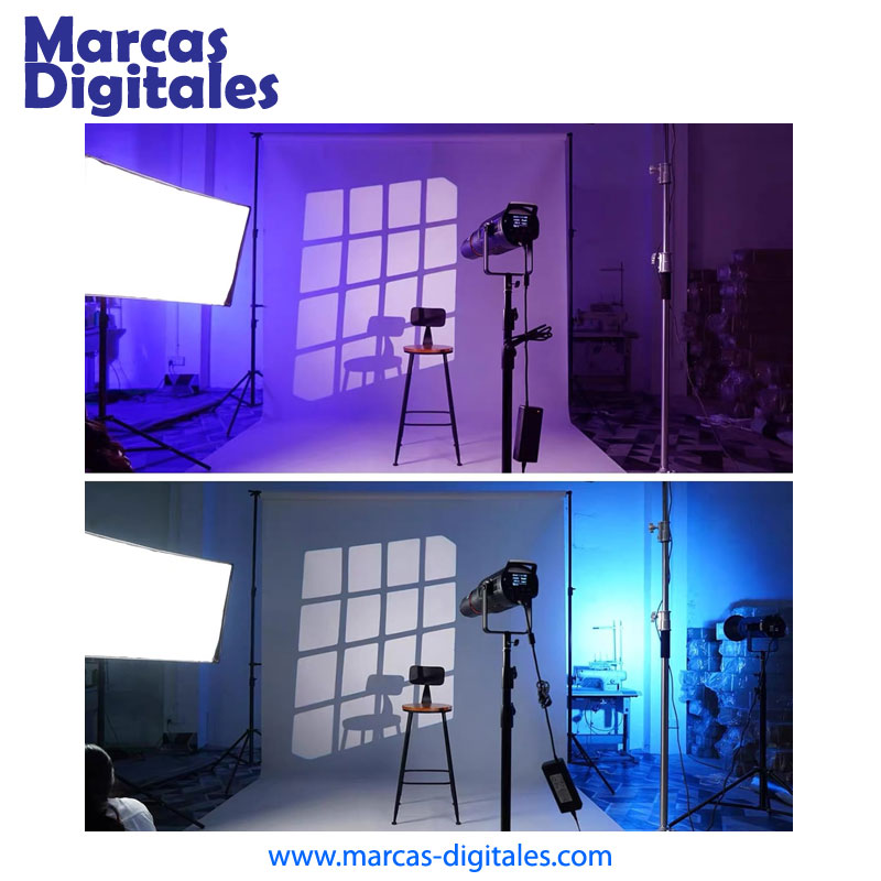 MDG Proyector Snoot Conico Optico con 24 Gobos 5 Colores y Lente 50mm Montura Bowens