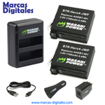 MDG 2 AHDBT-401 Batteries and Charger Set for GoPro Hero 4