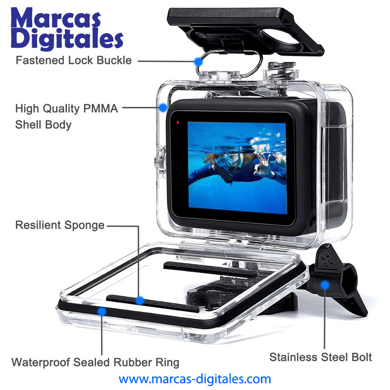 MDG Set de Carcasa a Prueba de Agua para Gopro Hero 9 a 13