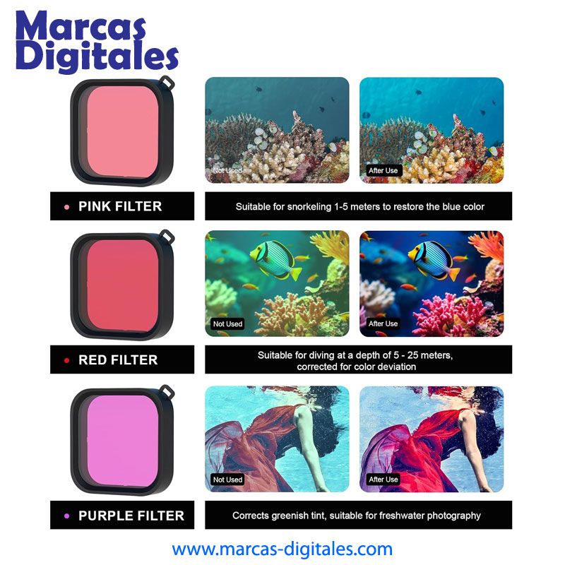 MDG Set de Carcasa a Prueba de Agua para Gopro Hero 9 a 13