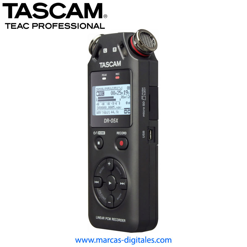 Tascam DR-05X Grabadora de Audio de 2 Pistas y Audio USB