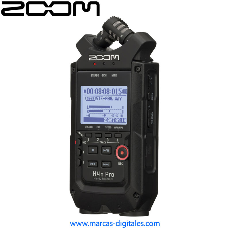 Zoom H4n Pro Grabadora de Audio de 4 Pistas con Microfono X/Y