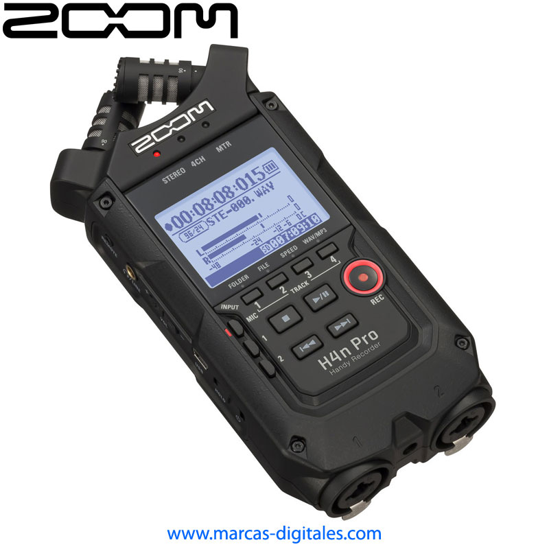 Zoom H4n Pro Grabadora de Audio de 4 Pistas con Microfono X/Y